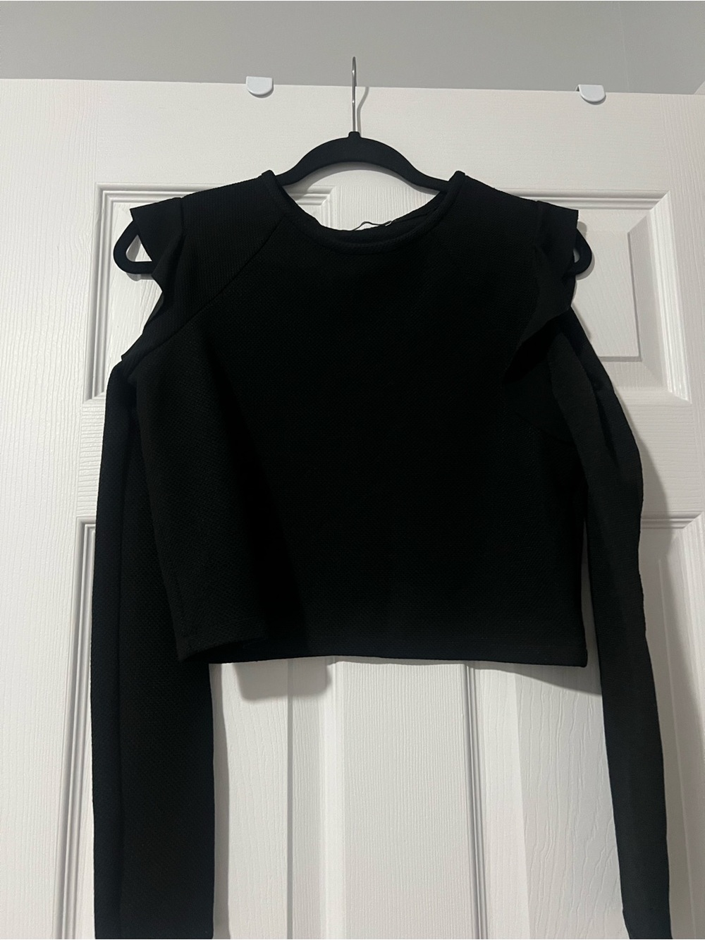 Zara Black Cold-Shoulder Top